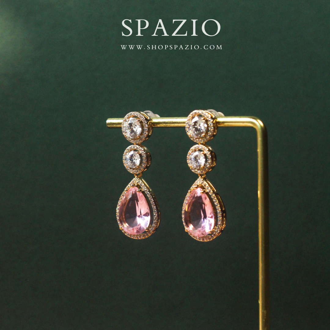 Pink CZ Gleam Earrings