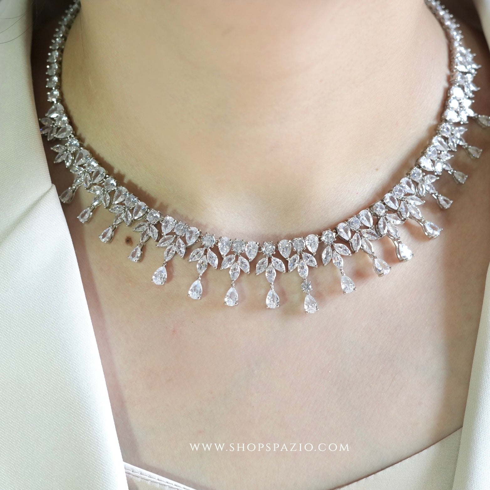 Crystal Dewdrop Necklace Set
