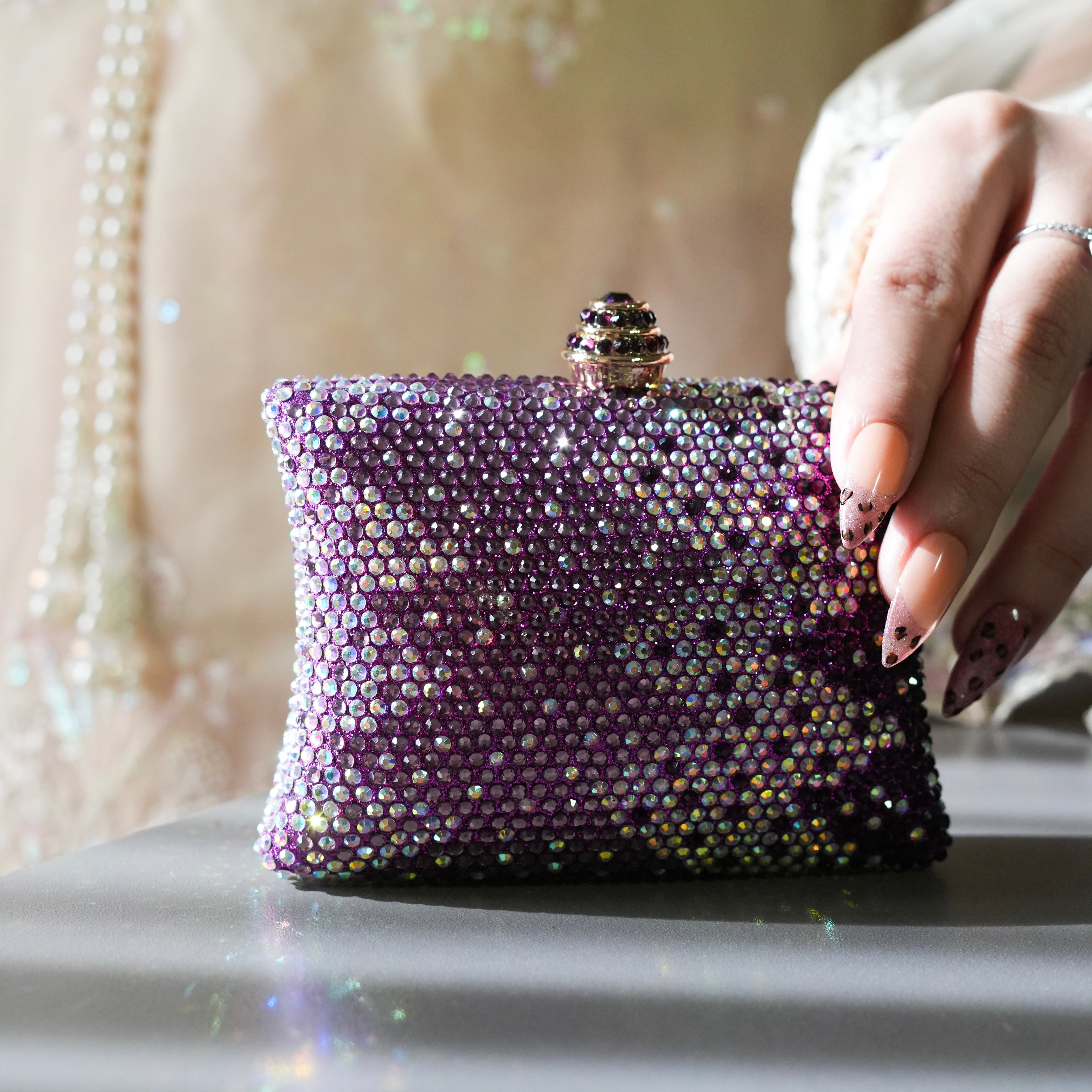Aurum Luxe Clutch - Purple