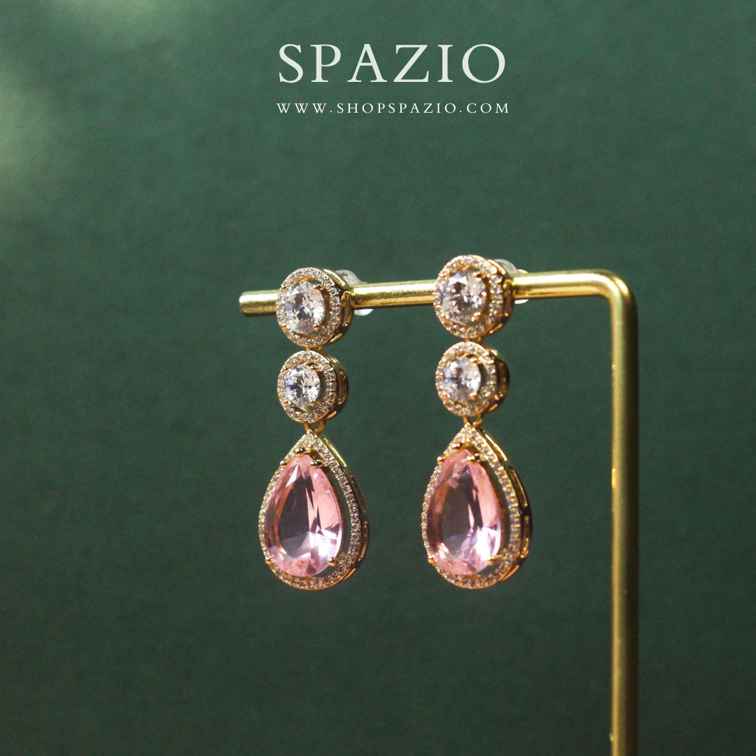 Pink CZ Gleam Earrings