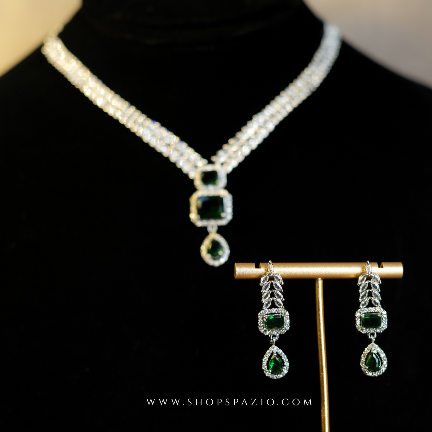 Fiora Necklace Set - Emerald Green