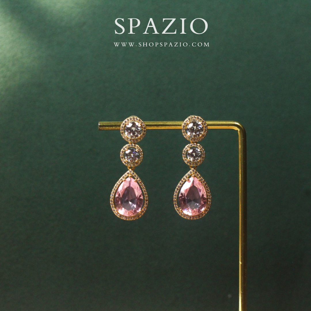 Pink CZ Gleam Earrings
