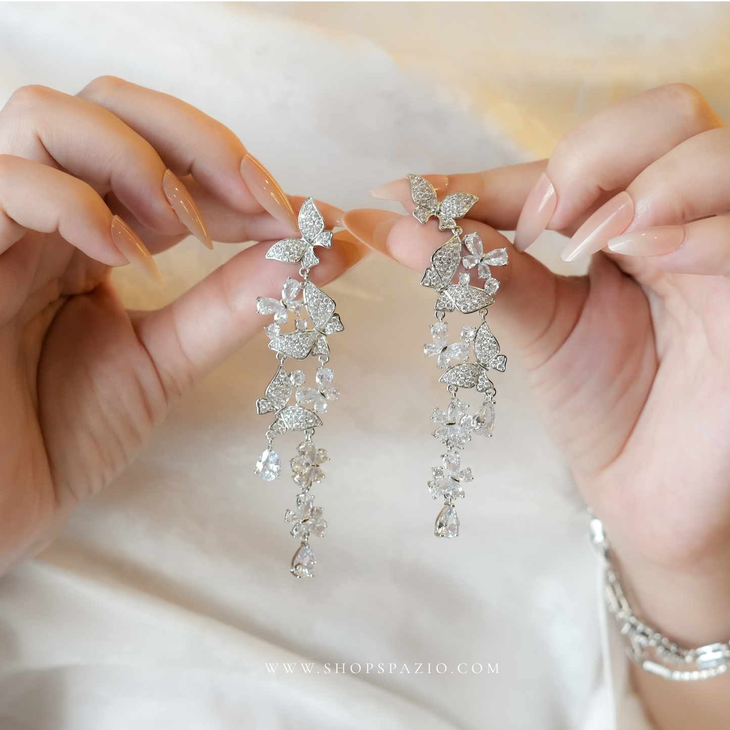 Whimsical Butterfly Drops - Silver