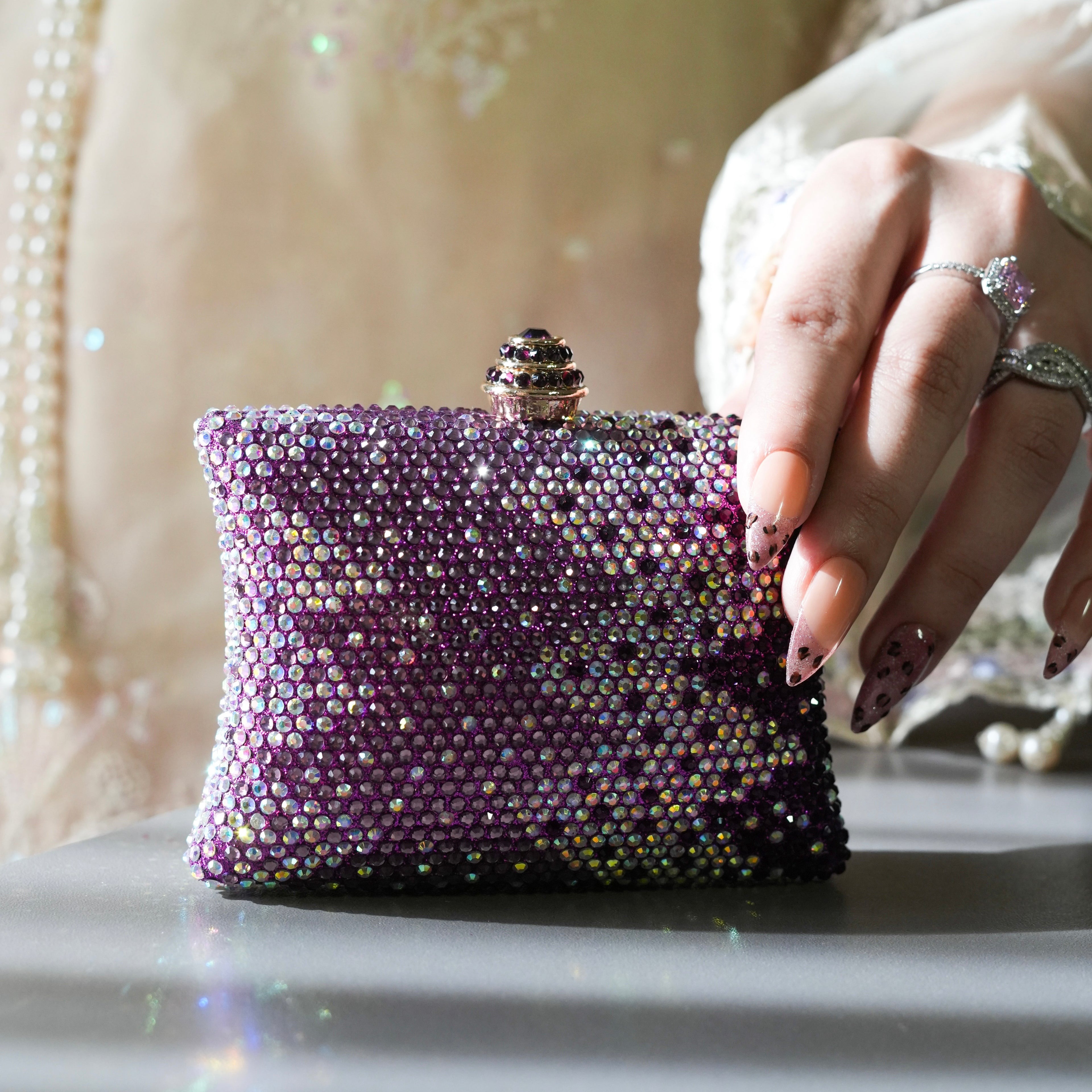 Aurum Luxe Clutch - Purple