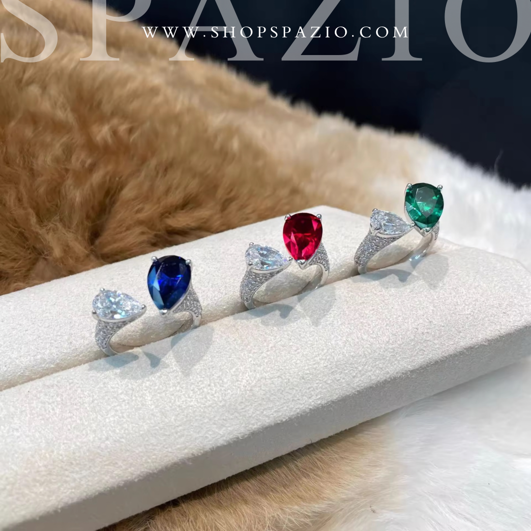 Adjustable Glow Glint Ring - Blue