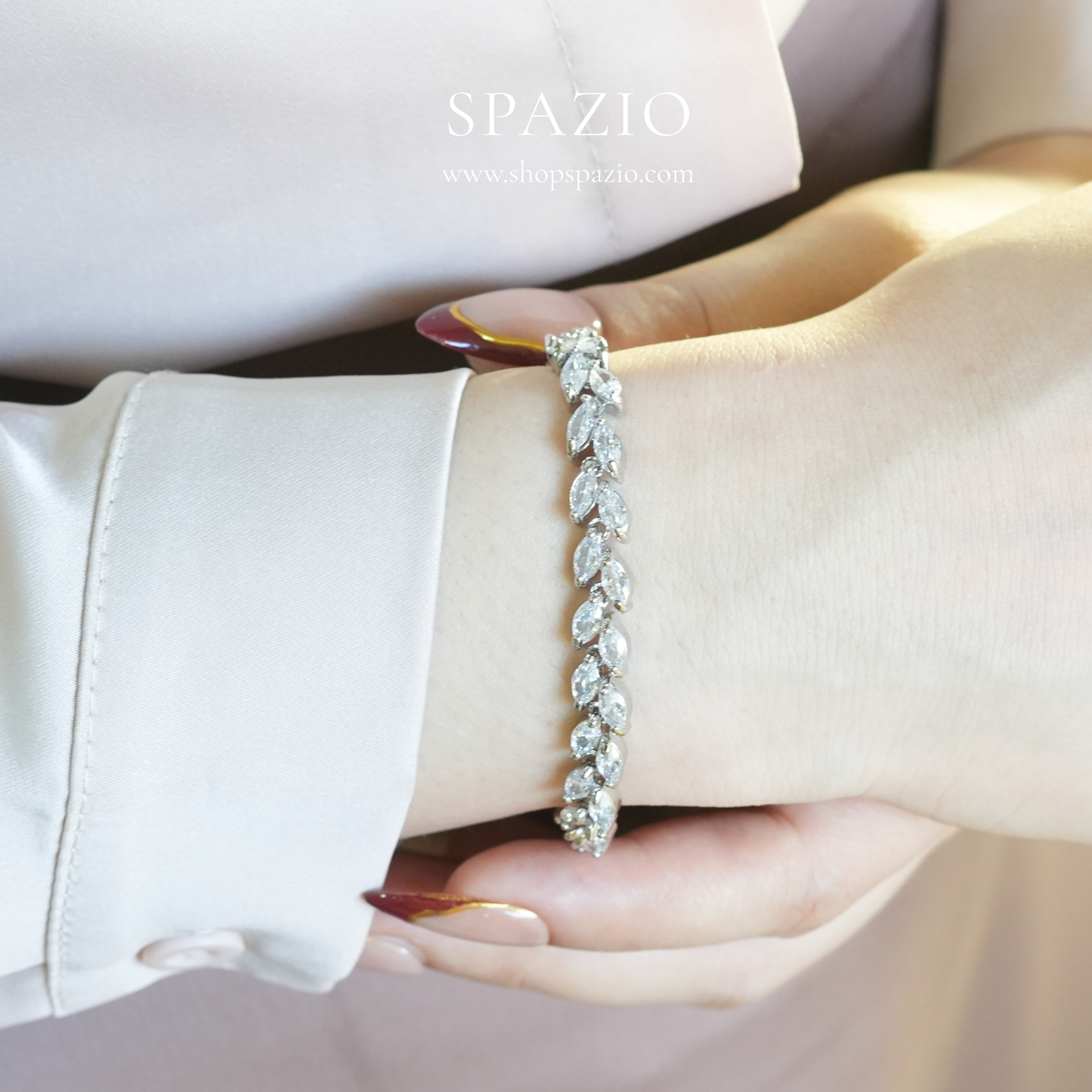 CZ Leaf Bracelet