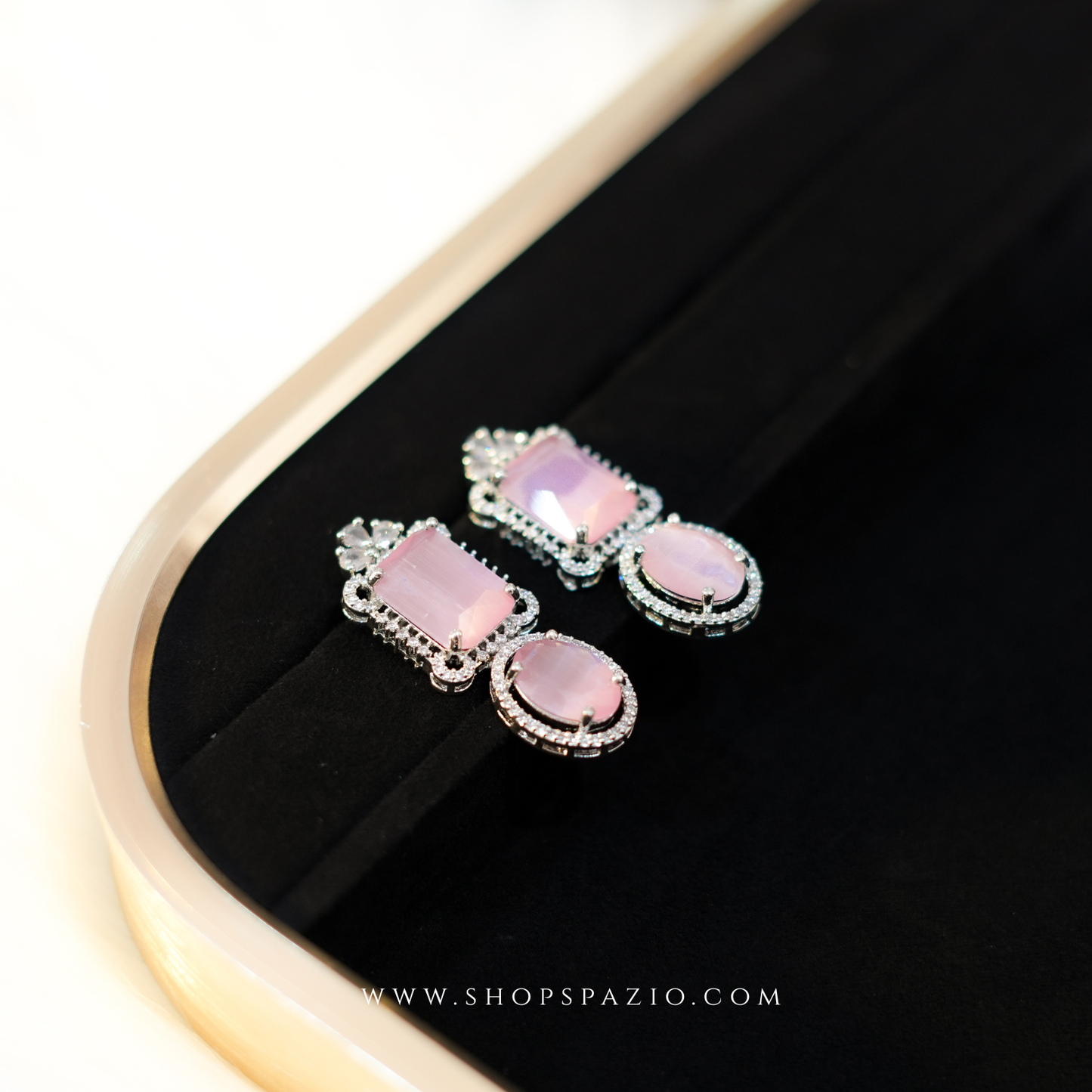 Duet Earrings - Blush Pink