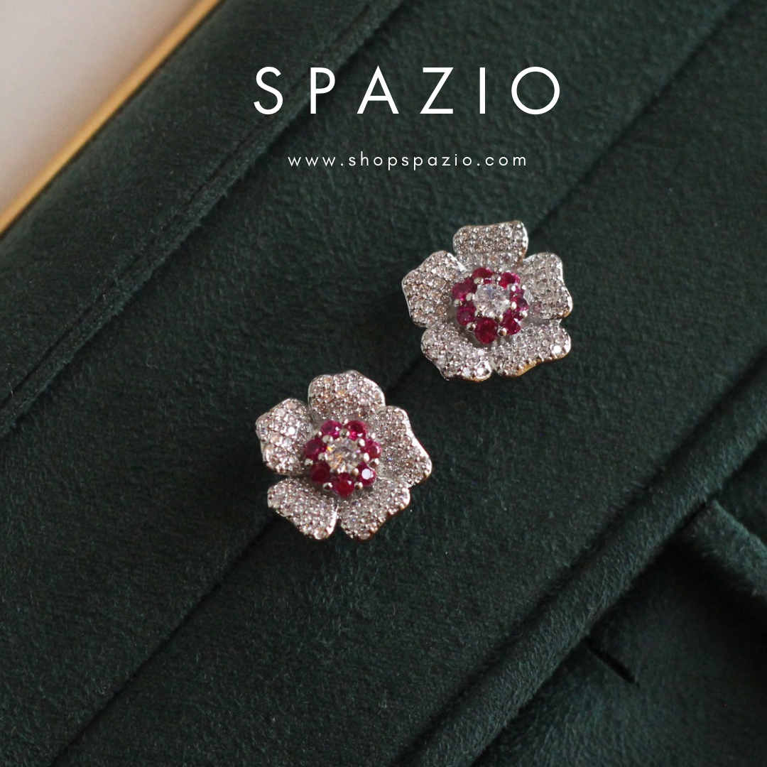 Ruby Blossom Earstuds