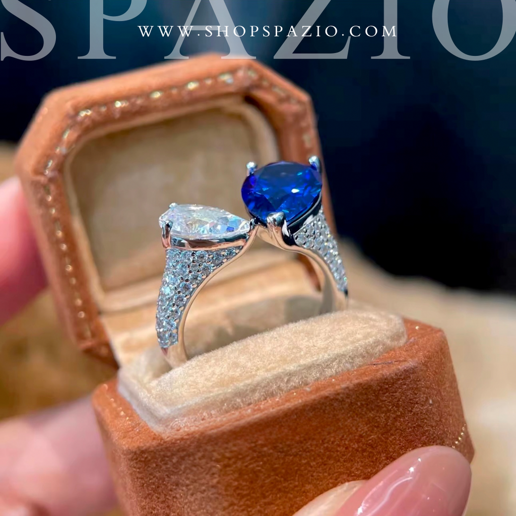 Adjustable Glow Glint Ring - Blue