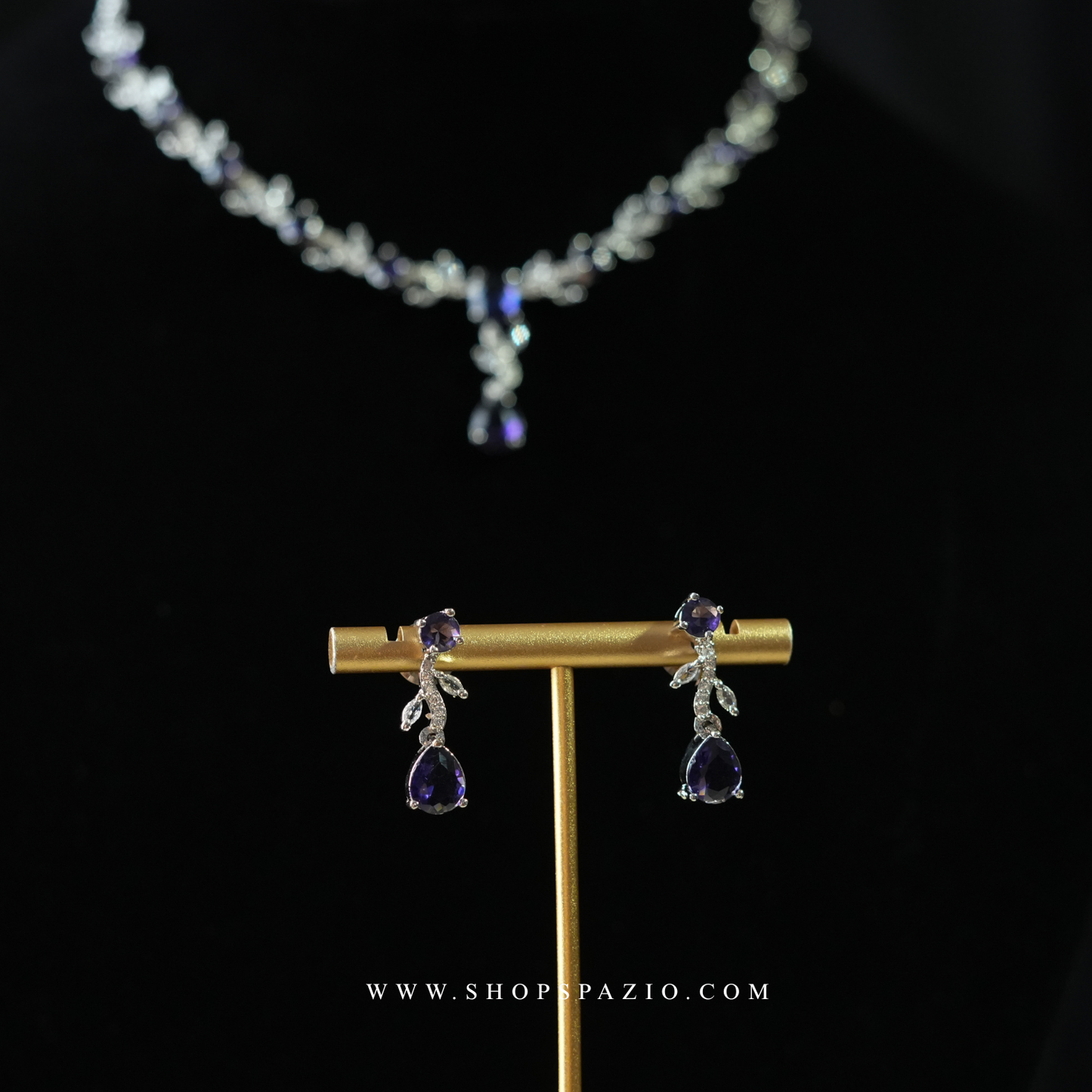 Liora Petals Necklace Set - Purple
