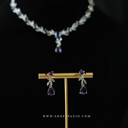 Liora Petals Necklace Set - Purple