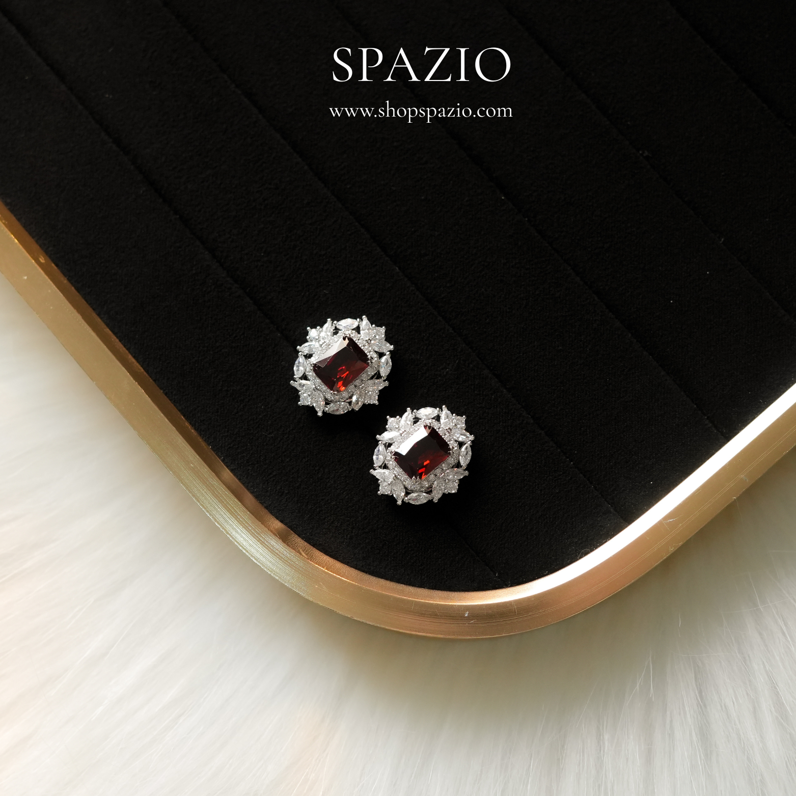 Heritage Ear Studs - Maroon