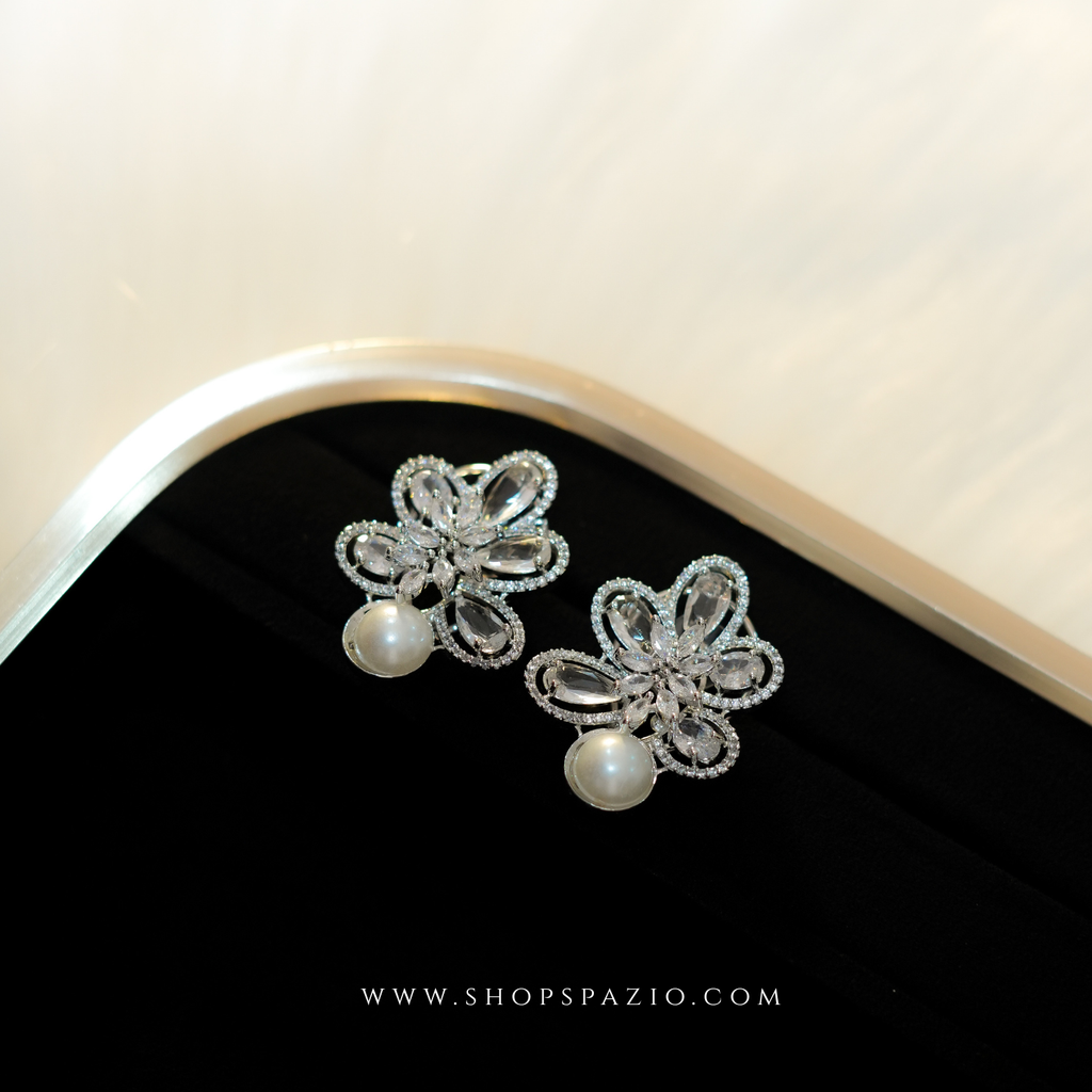 Petal Glow Earrings - Silver