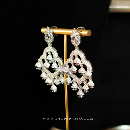 Zariya Chandbali Earrings - Purple