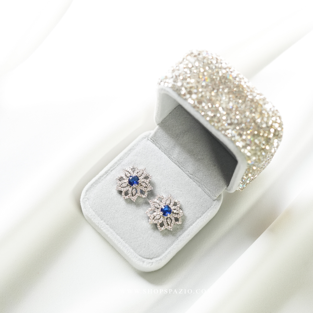 Celeste Bloom Studs -  Blue