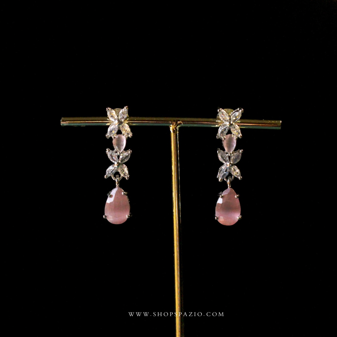 CZ Serenade Necklace Set-Pink