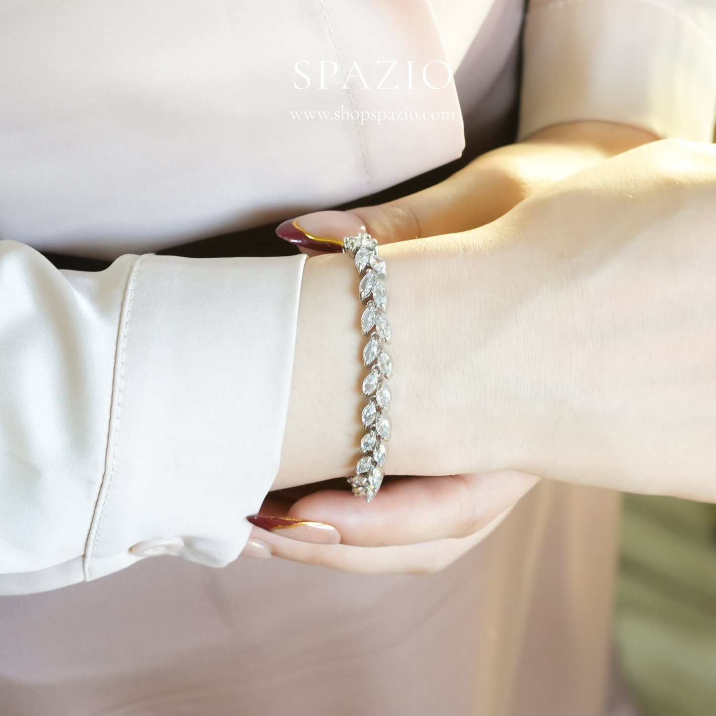 CZ Leaf Bracelet