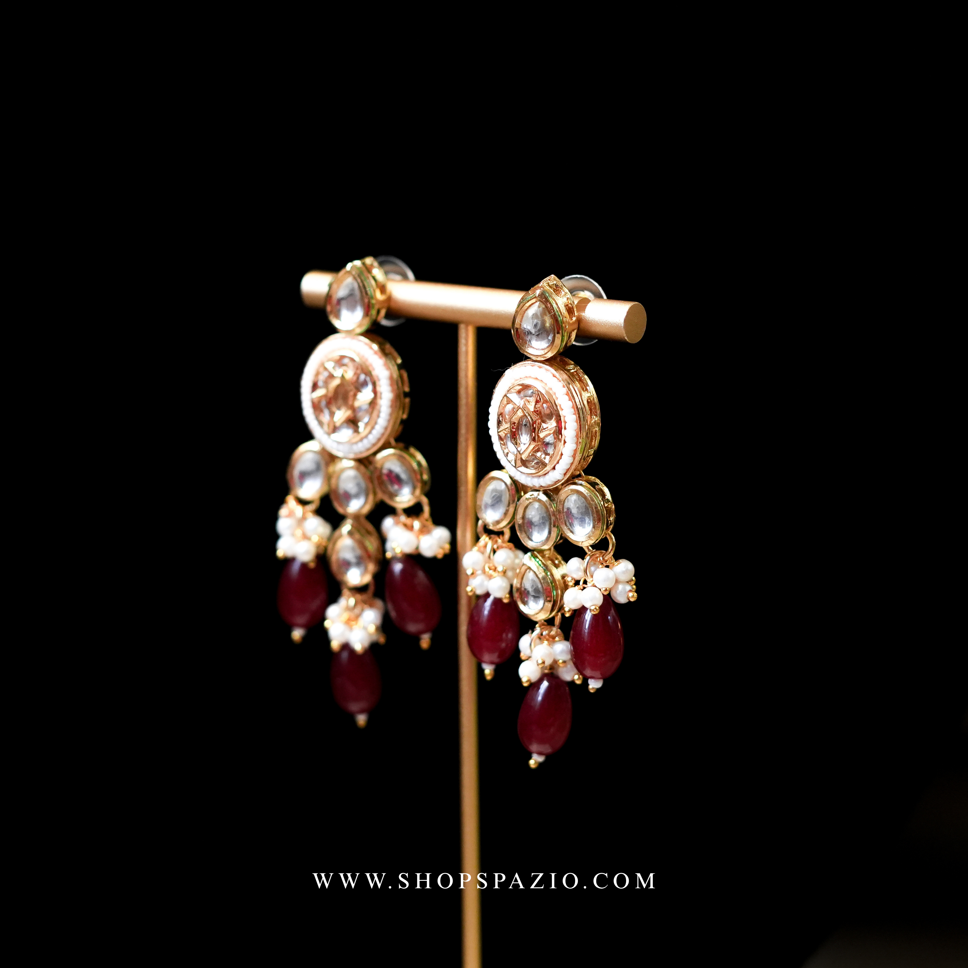 Kundan Choker Set - Maroon