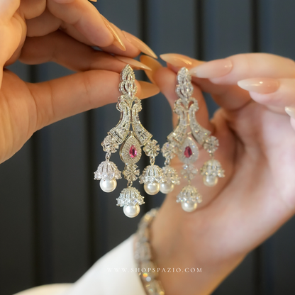 Imperial Ruby Pearl Chandeliers
