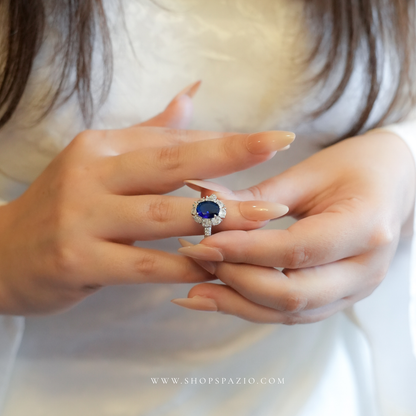 Azure Bloom CZ Ring - Adjustable