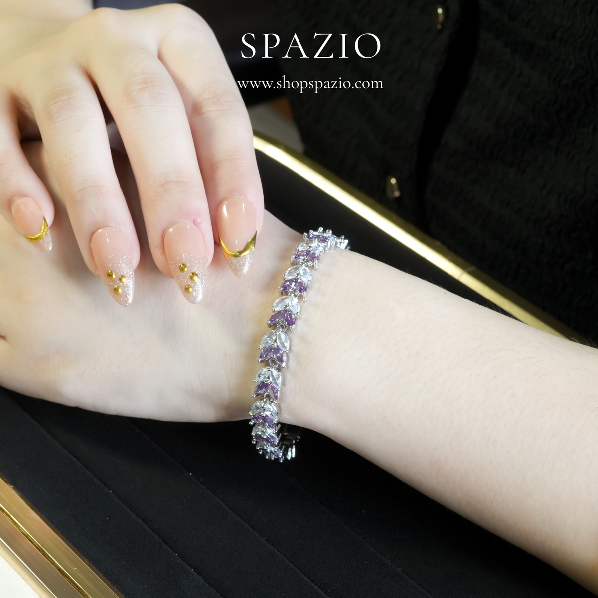 Amethyst Leaf Bracelet