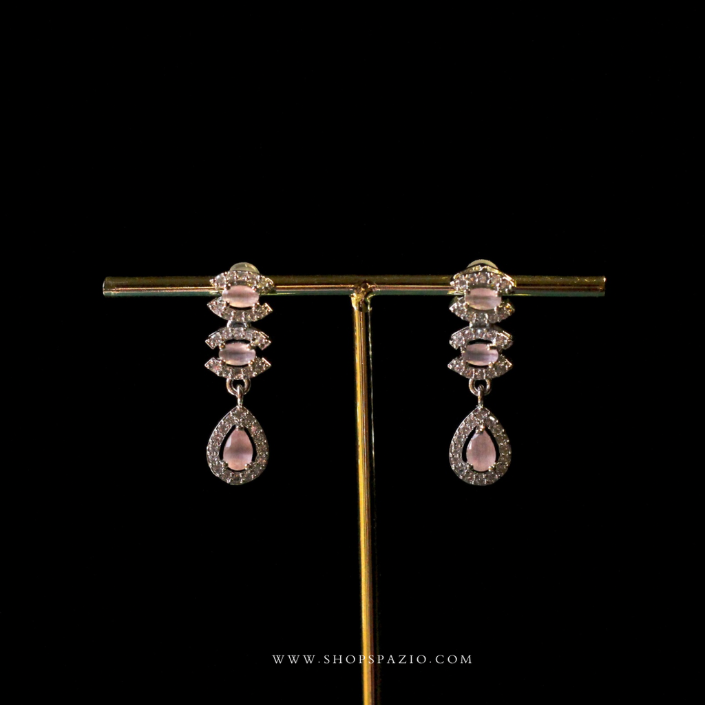 CZ Grace Necklace Set-Pink