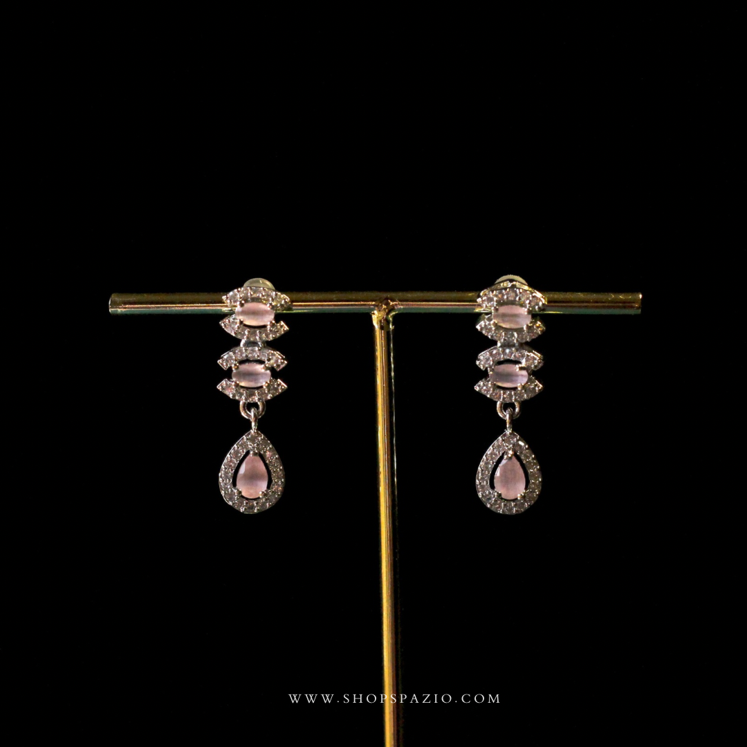 CZ Grace Necklace Set-Pink