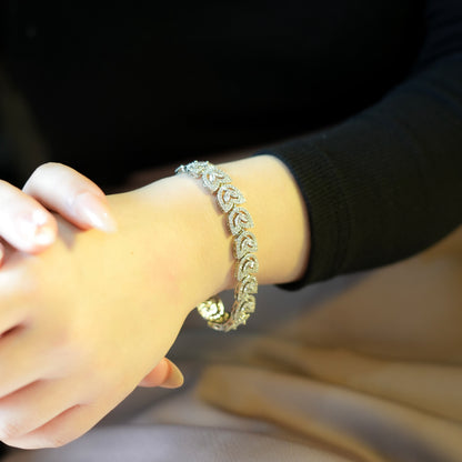 CZ Duo Leaf Bracelet