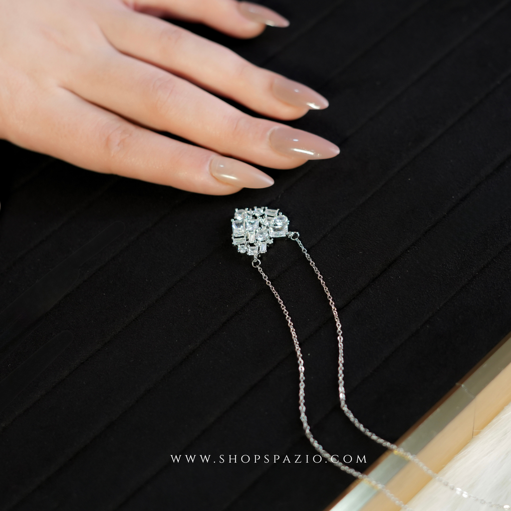 CZ Squares Heart Pendant