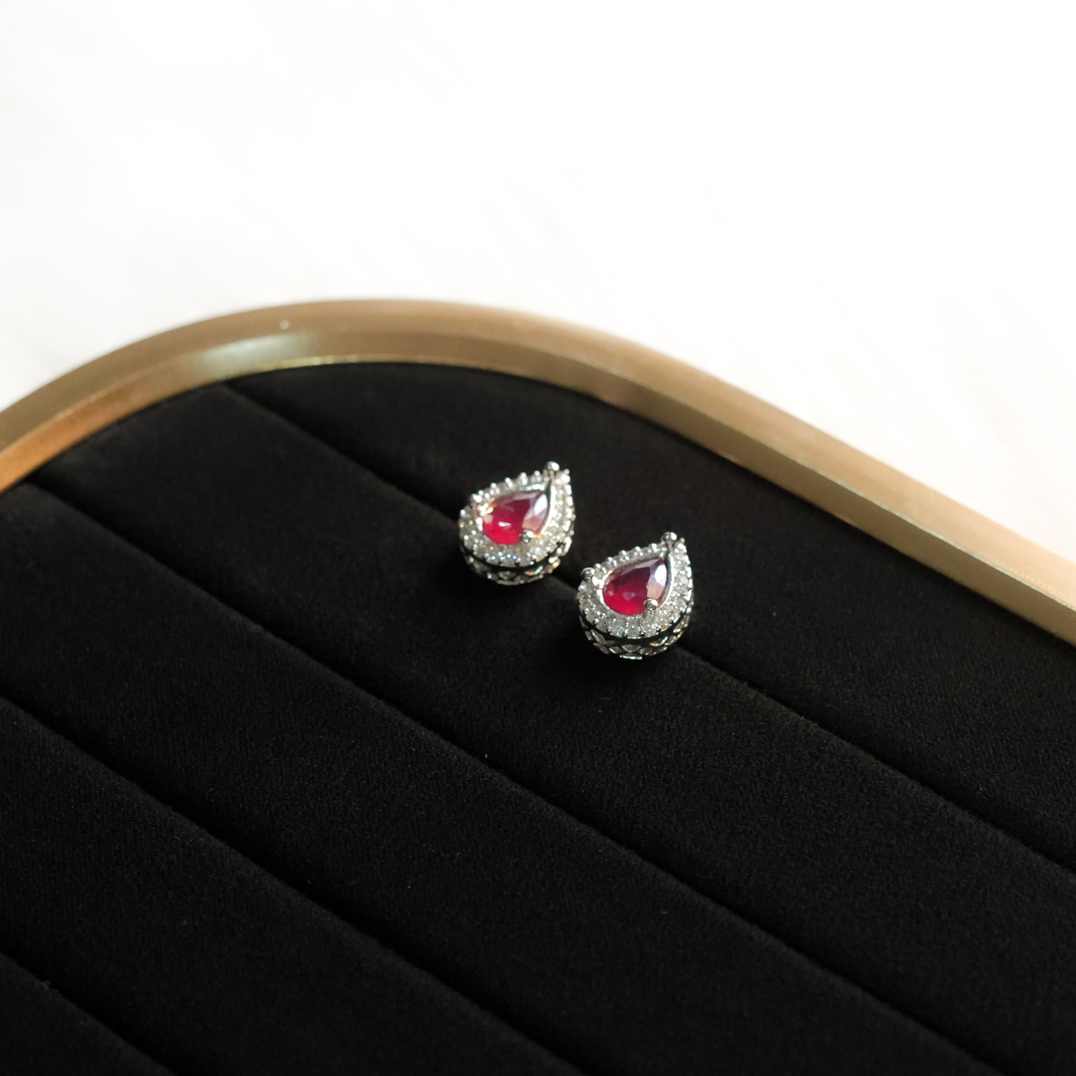 Crimson Dewdrop Studs