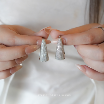 Silver Droplet Hoops