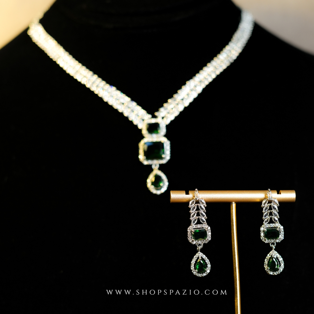 Fiora Necklace Set - Emerald Green