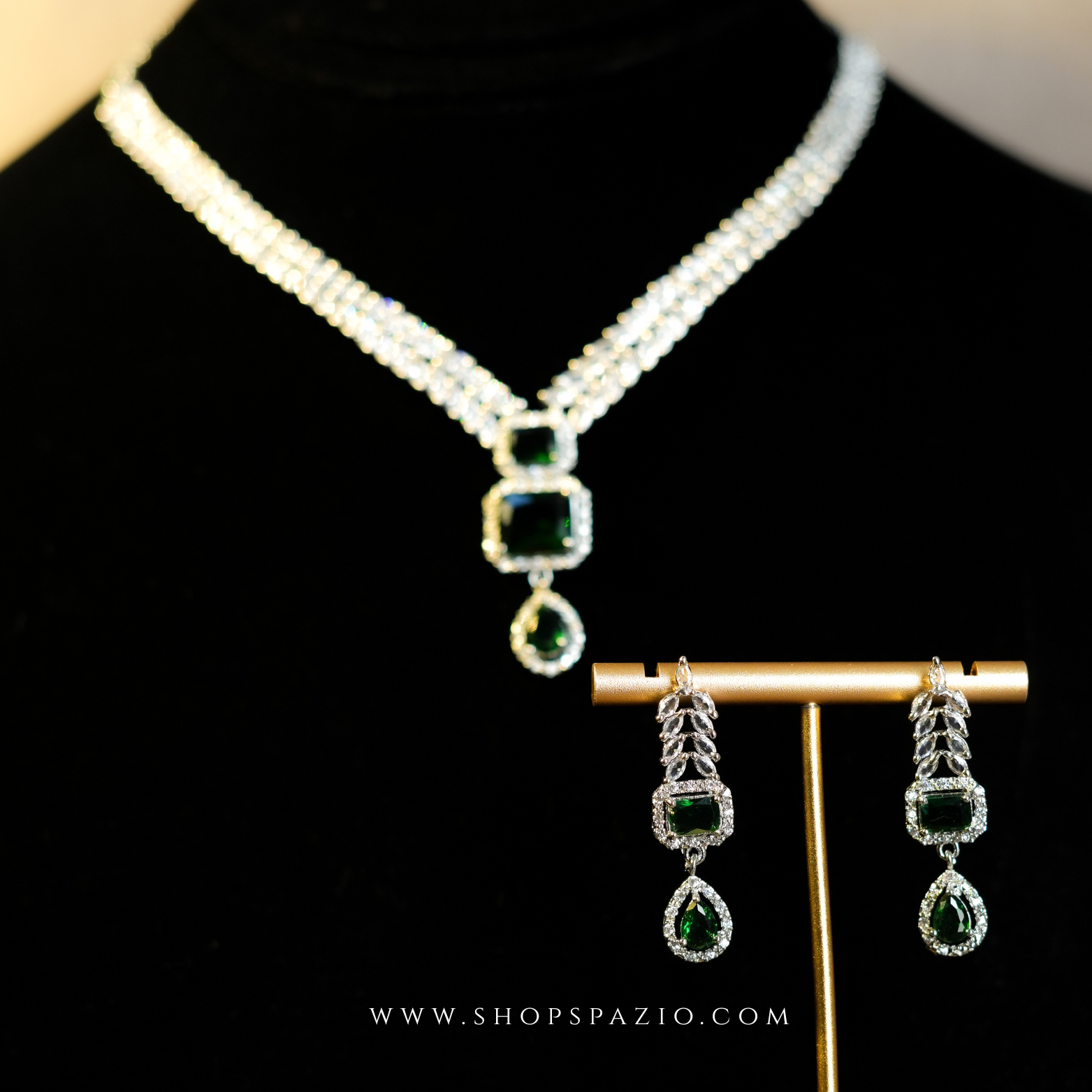 Fiora Necklace Set - Emerald Green