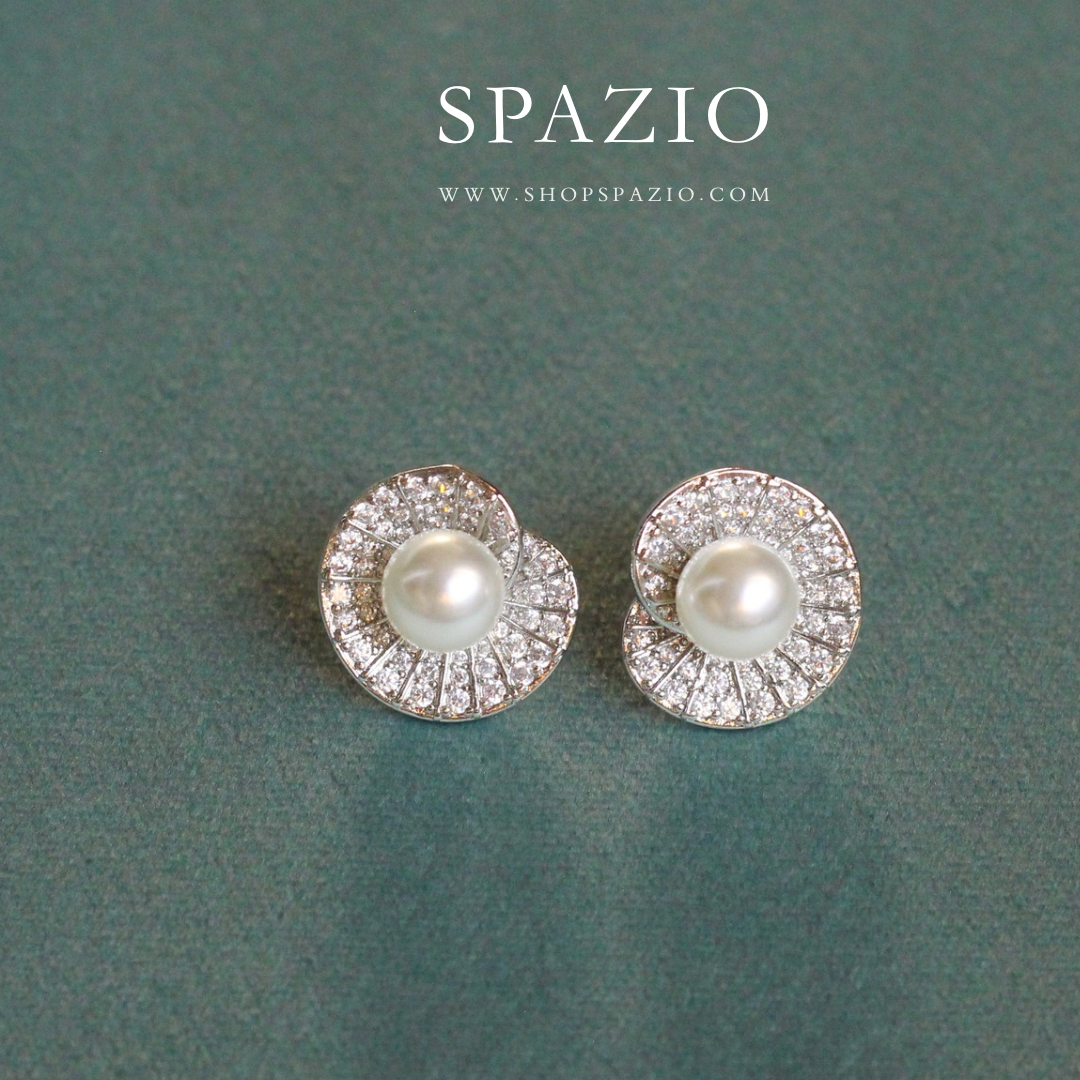 CZ Shell Pearl Studs