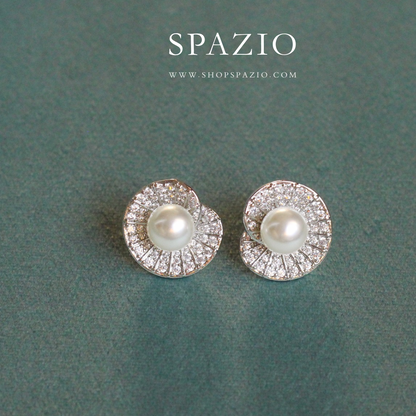 CZ Shell Pearl Studs
