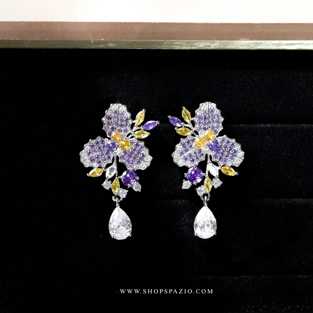 Petal Whisper Earrings - Purple