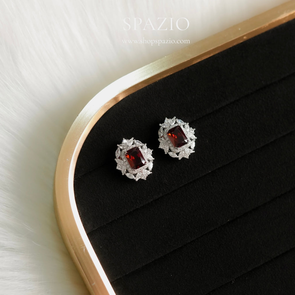 Heritage Ear Studs - Maroon