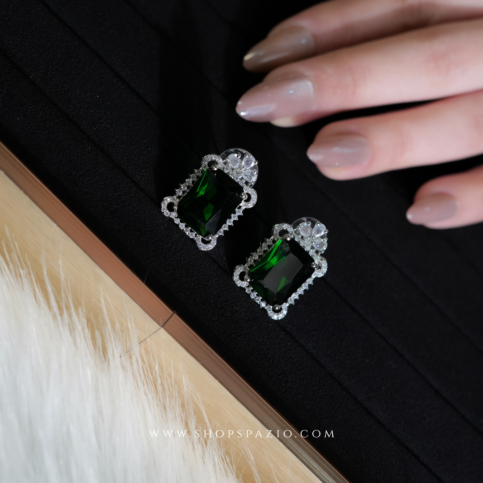 Emerald Aura Studs