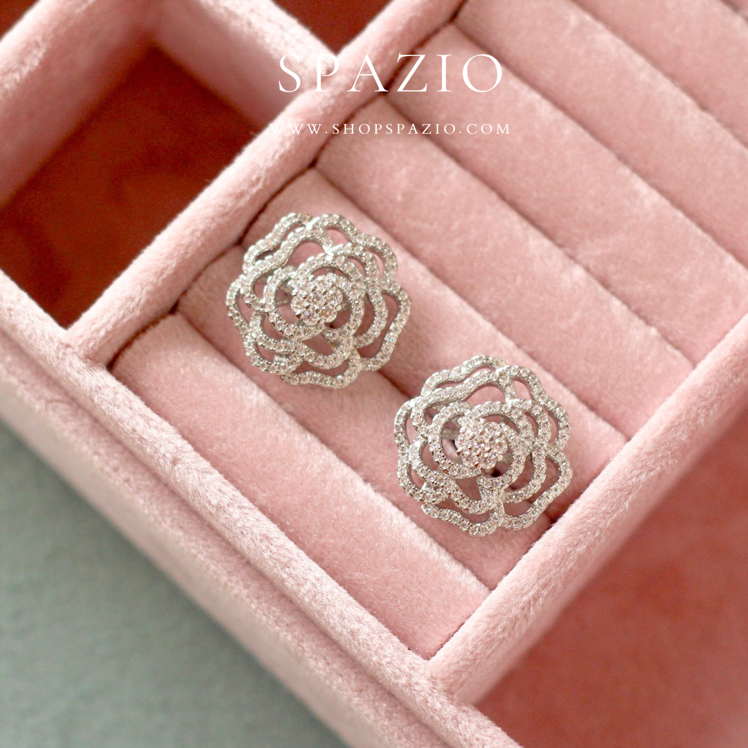 Rose Blossom CZ Earstuds