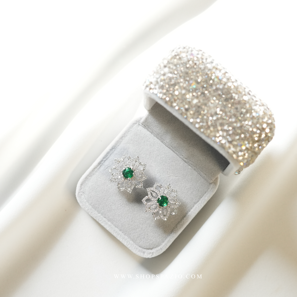 Celeste Bloom Studs -  Green