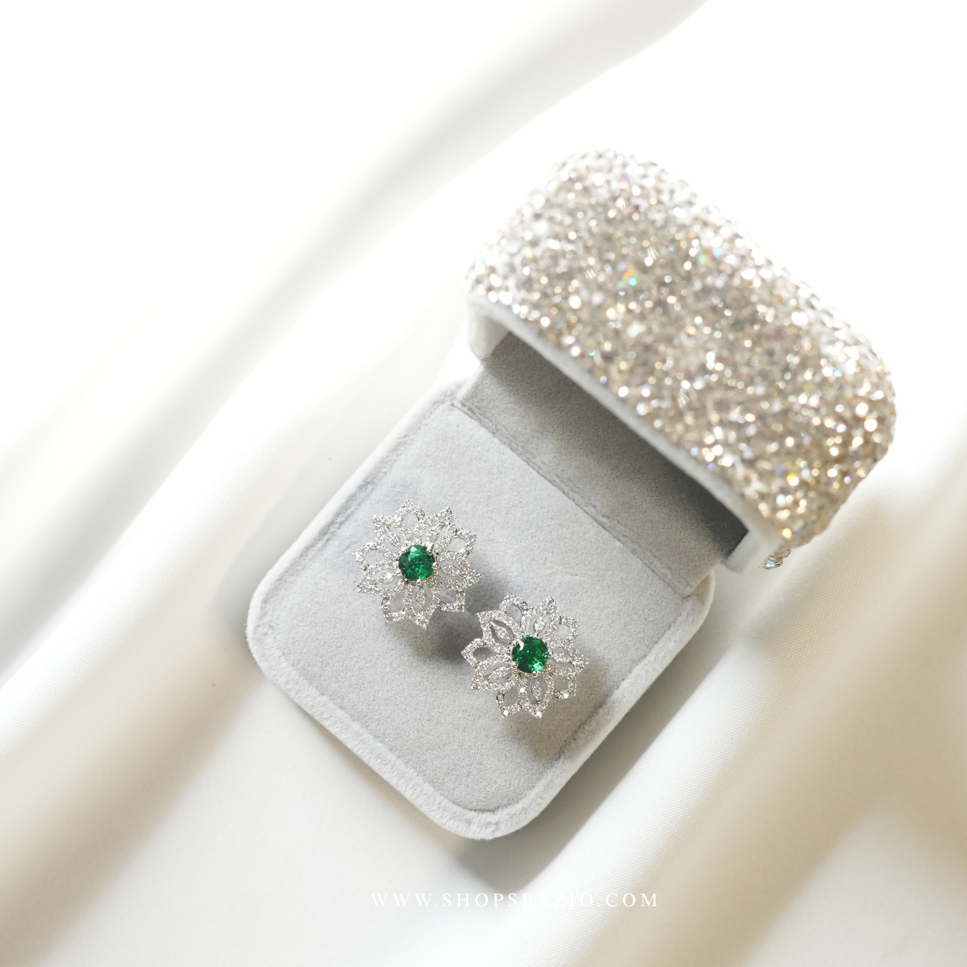 Celeste Bloom Studs -  Green