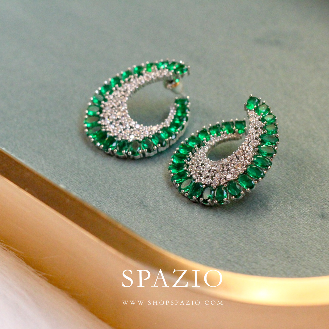 Emerald Twist CZ Studs