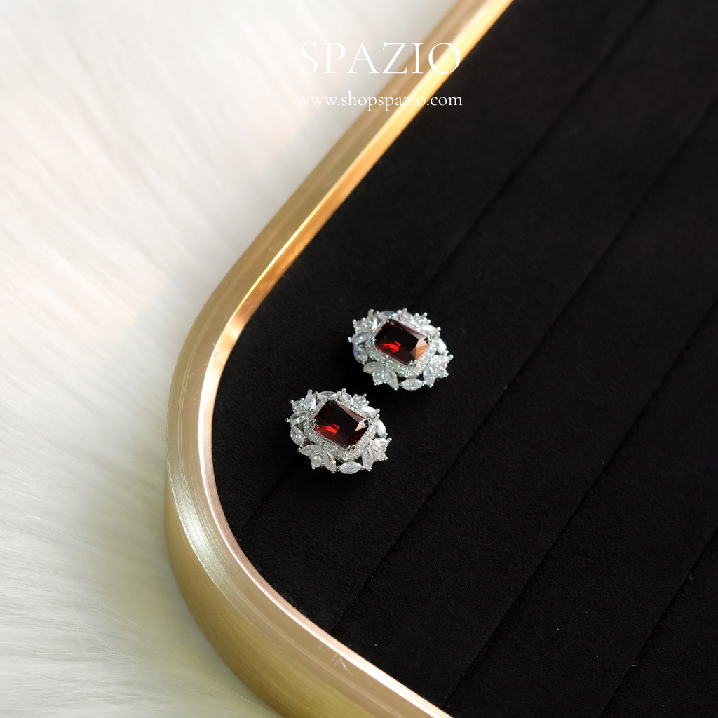 Heritage Ear Studs - Maroon