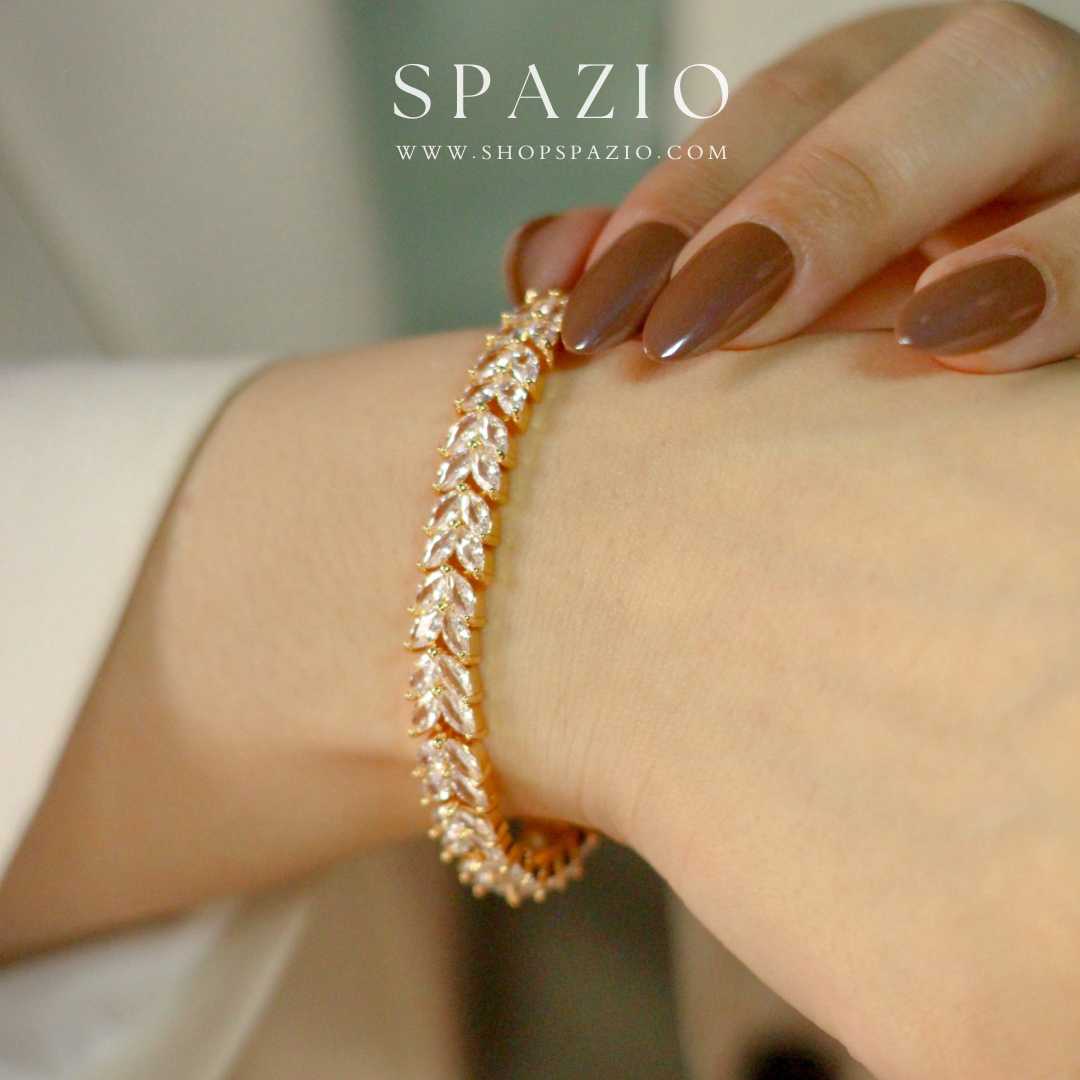 Golden Leaf Sparkle Bracelet