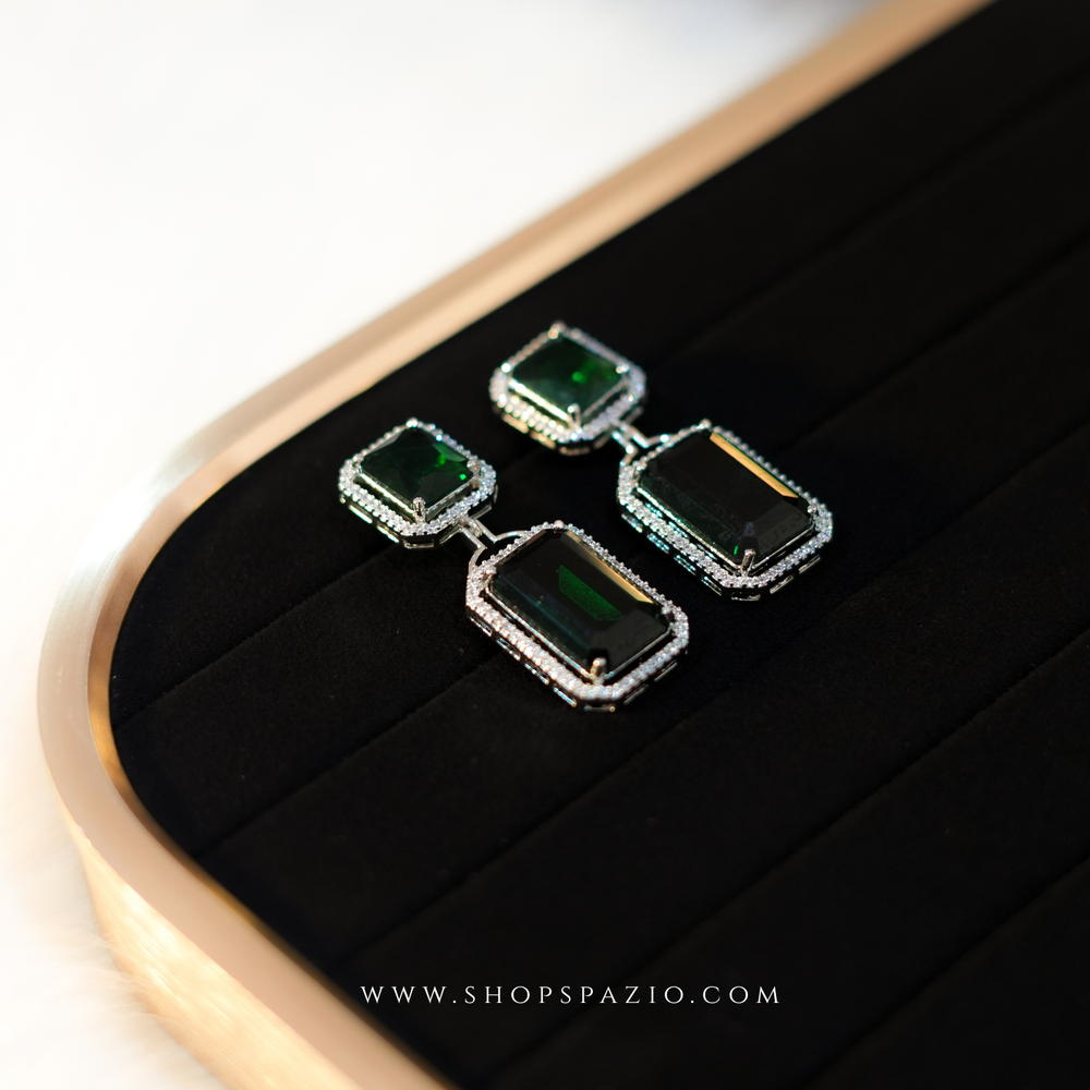 Prisma Duet Earrings - Emerald Green