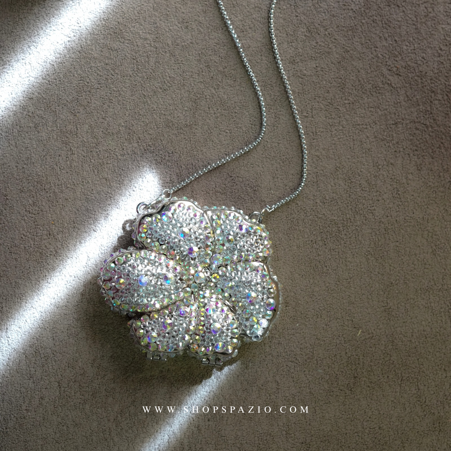 Rhinestone Bloom Clutch