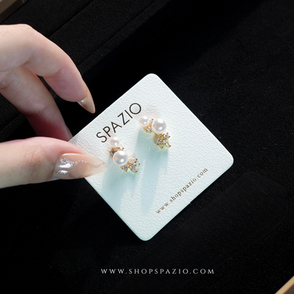 Minimal Floral Pearl Ear Studs