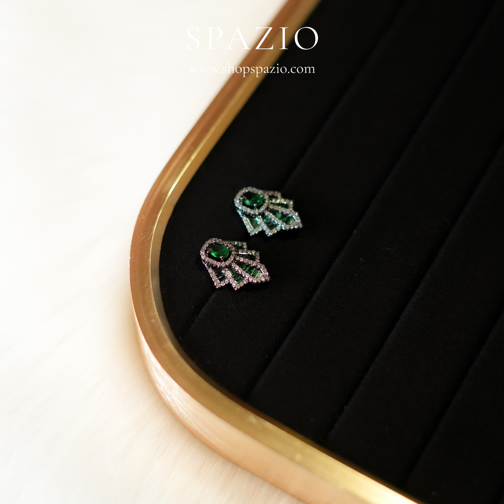 Emerald Noir Studs