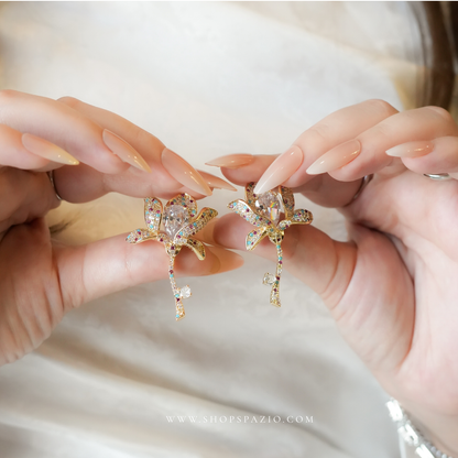 Rosé Drop Earrings - Multi Coloured