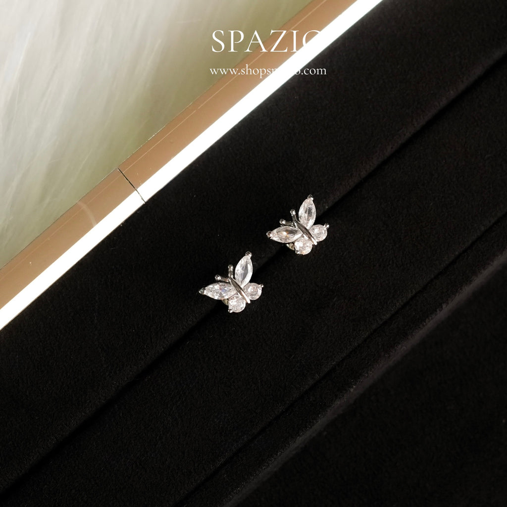 Mini Butterfly Studs - Silver